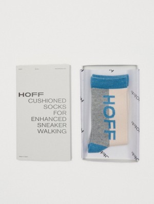 Hoff Maxi Logo Sokker Herre Grå Hvite Blå | 96324-MZEQ