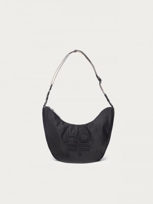 Hoff Nylon Library Hobo Vesker Dame Svarte | 78634-MJSN