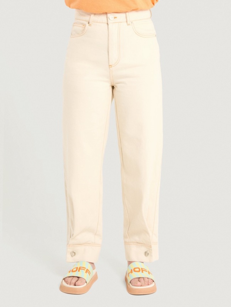 Hoff Azores Off White Jeans Dame Beige | 01469-OXSD