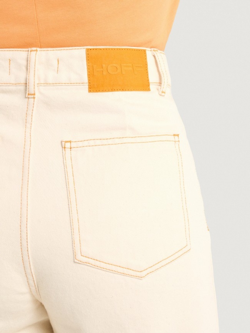 Hoff Azores Off White Jeans Dame Beige | 01469-OXSD
