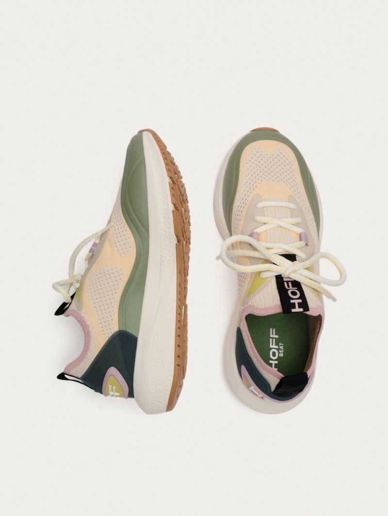 Hoff Beat Joggesko Dame Beige Grønn | 28479-RCXE
