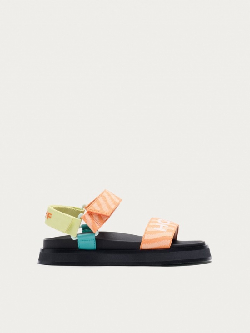 Hoff Bio Garden Sandaler Dame Oransje Svarte | 24958-ZCWQ