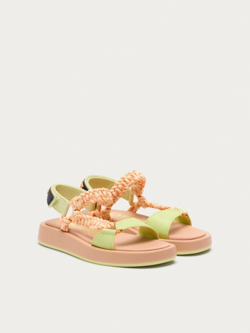 Hoff Camel Festival Sandaler Dame Oransje Grønn | 85137-TMRN