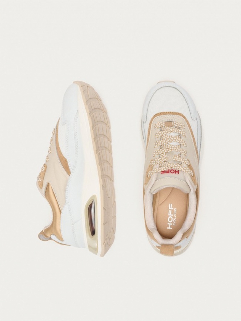 Hoff Evolution Joggesko Dame Hvite Beige | 23608-KEYA