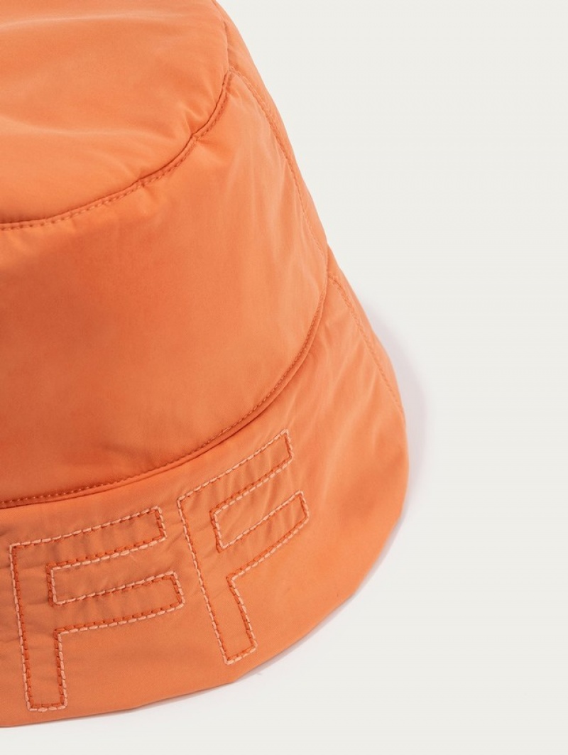 Hoff Hamptons Bucket Hatt Dame Oransje Gul | 53021-DZIU