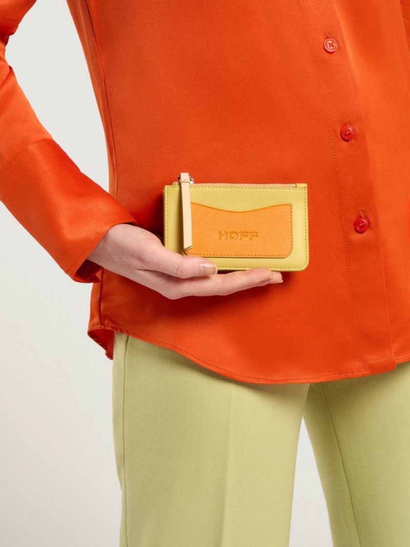 Hoff Lær Coin Cardholder Lime Lommebok Dame Gul Oransje | 52816-KLNI