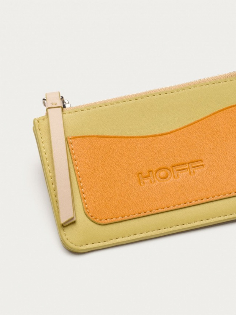 Hoff Lær Coin Cardholder Lime Lommebok Dame Gul Oransje | 52816-KLNI
