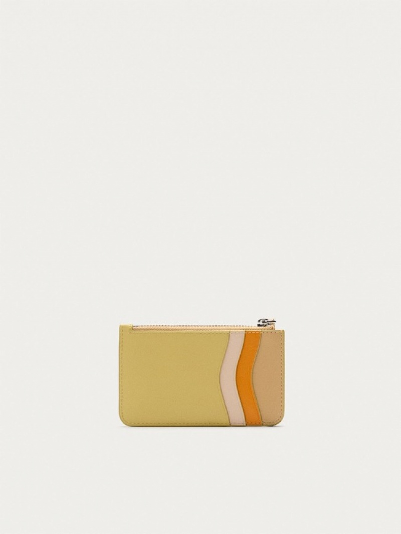 Hoff Lær Coin Cardholder Lime Lommebok Dame Gul Oransje | 52816-KLNI