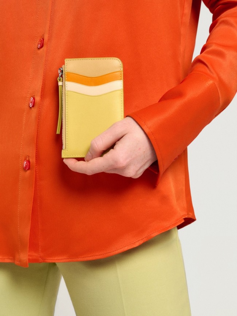 Hoff Lær Coin Cardholder Lime Lommebok Dame Gul Oransje | 52816-KLNI