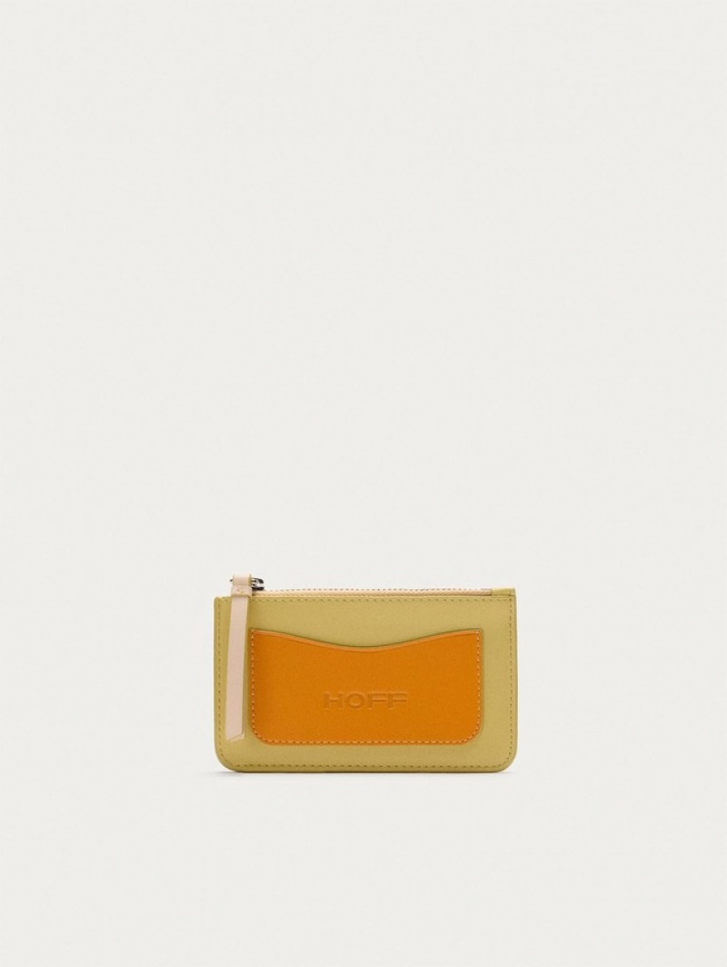Hoff Lær Coin Cardholder Lime Lommebok Dame Gul Oransje | 52816-KLNI