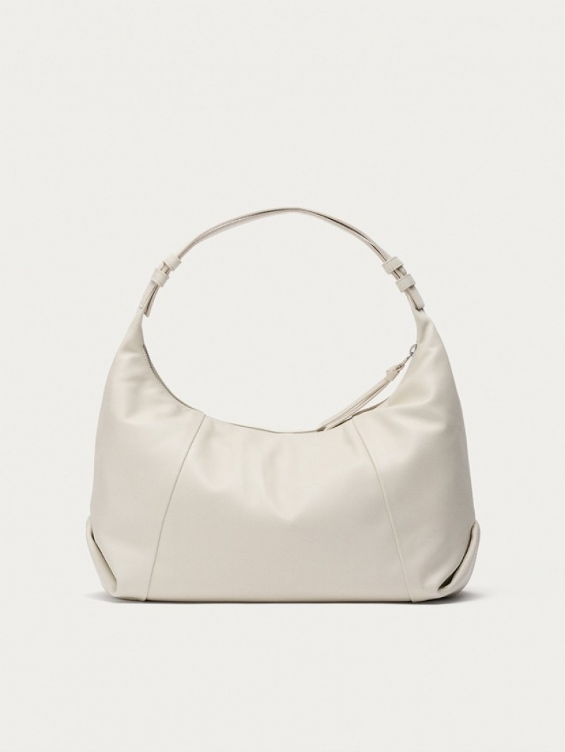 Hoff Lær Hobo Museum Off White Vesker Dame Hvite | 43298-QWSA