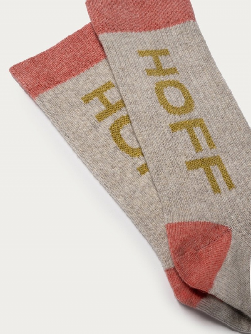 Hoff Maxi Logo Sokker Dame Grå | 03245-LAWU