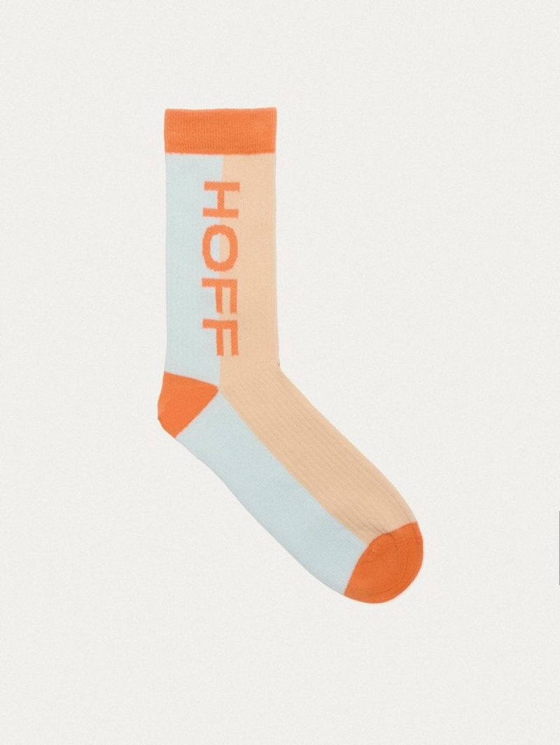 Hoff Maxi Logo Sokker Herre Blå Oransje | 64192-RUOQ
