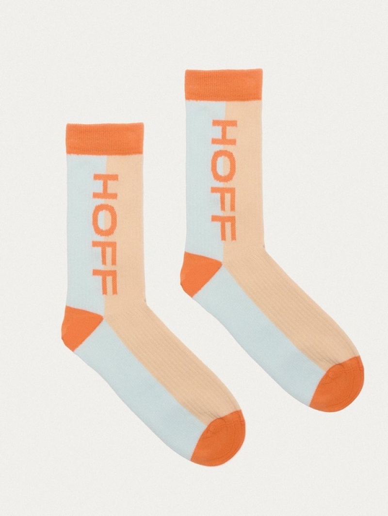 Hoff Maxi Logo Sokker Herre Blå Oransje | 64192-RUOQ