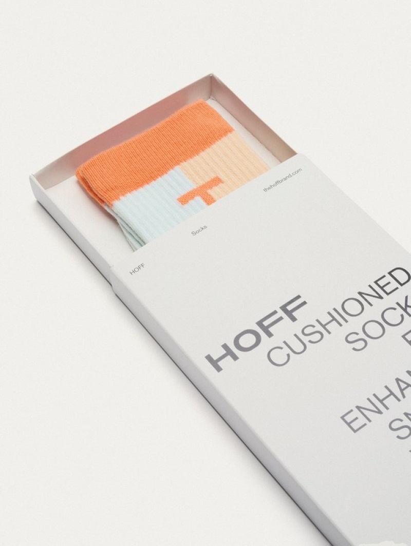 Hoff Maxi Logo Sokker Herre Blå Oransje | 64192-RUOQ