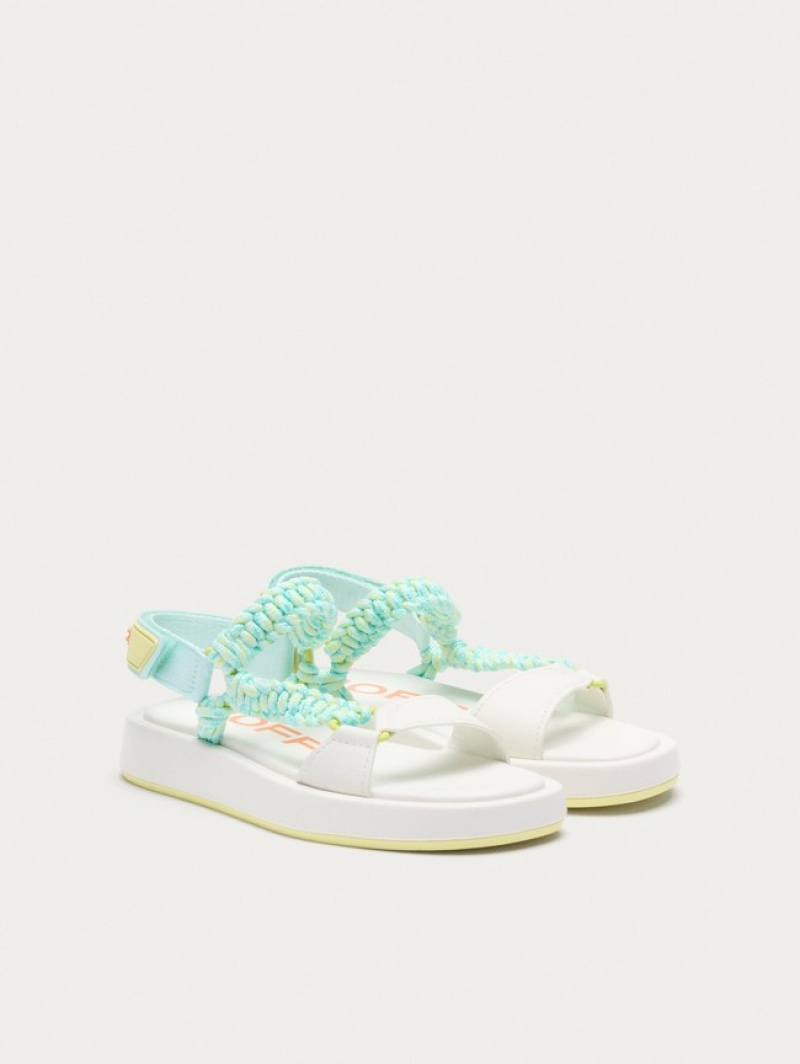 Hoff Off White Festival Sandaler Dame Grønn Hvite | 28546-ALEJ