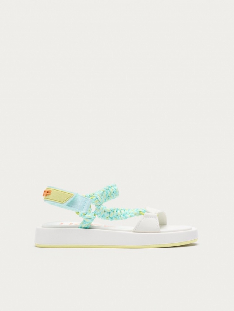 Hoff Off White Festival Sandaler Dame Grønn Hvite | 28546-ALEJ