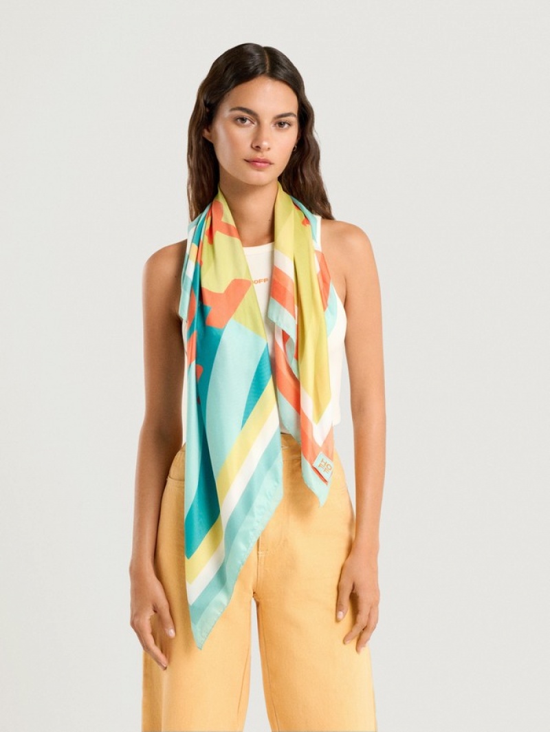 Hoff Printed Foulard Yard Skjerf Dame Multicolor | 87523-PGAE