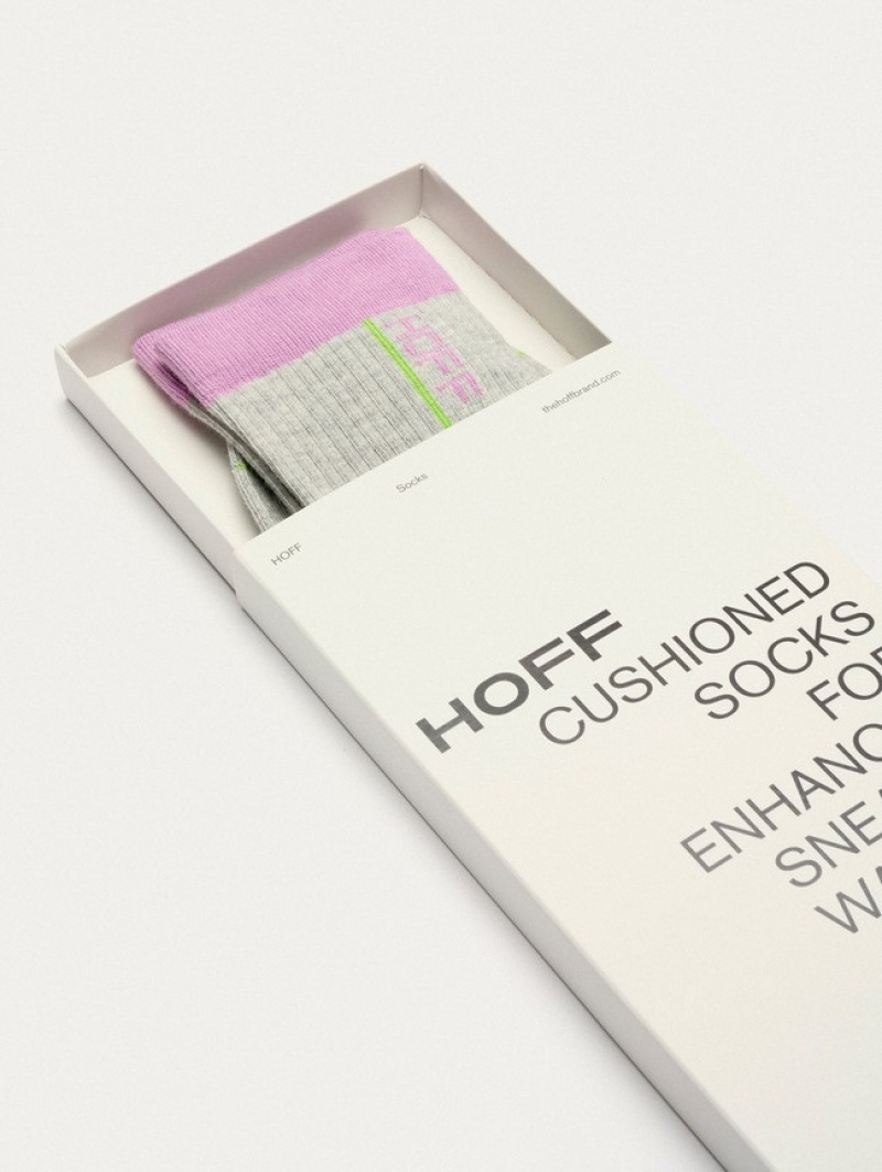 Hoff Stripe Sokker Dame Grå | 72386-MGKV