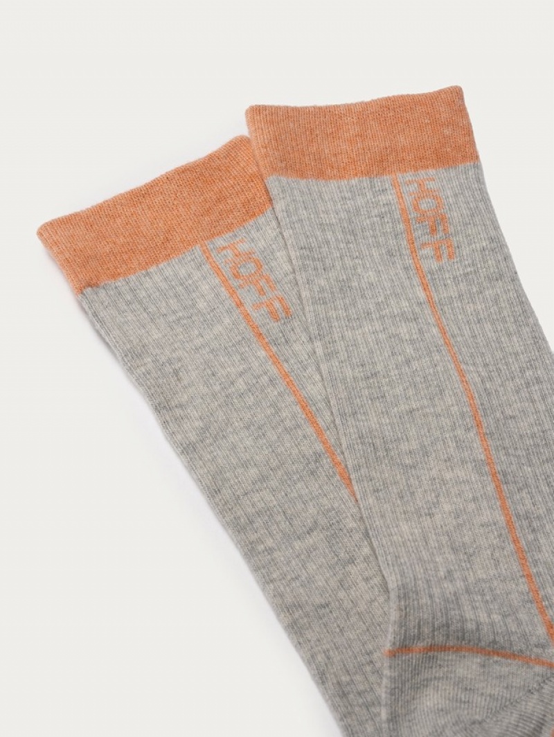 Hoff Stripe Sokker Dame Grå | 78230-SJKE