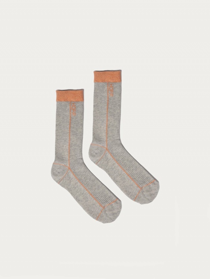 Hoff Stripe Sokker Dame Grå | 78230-SJKE
