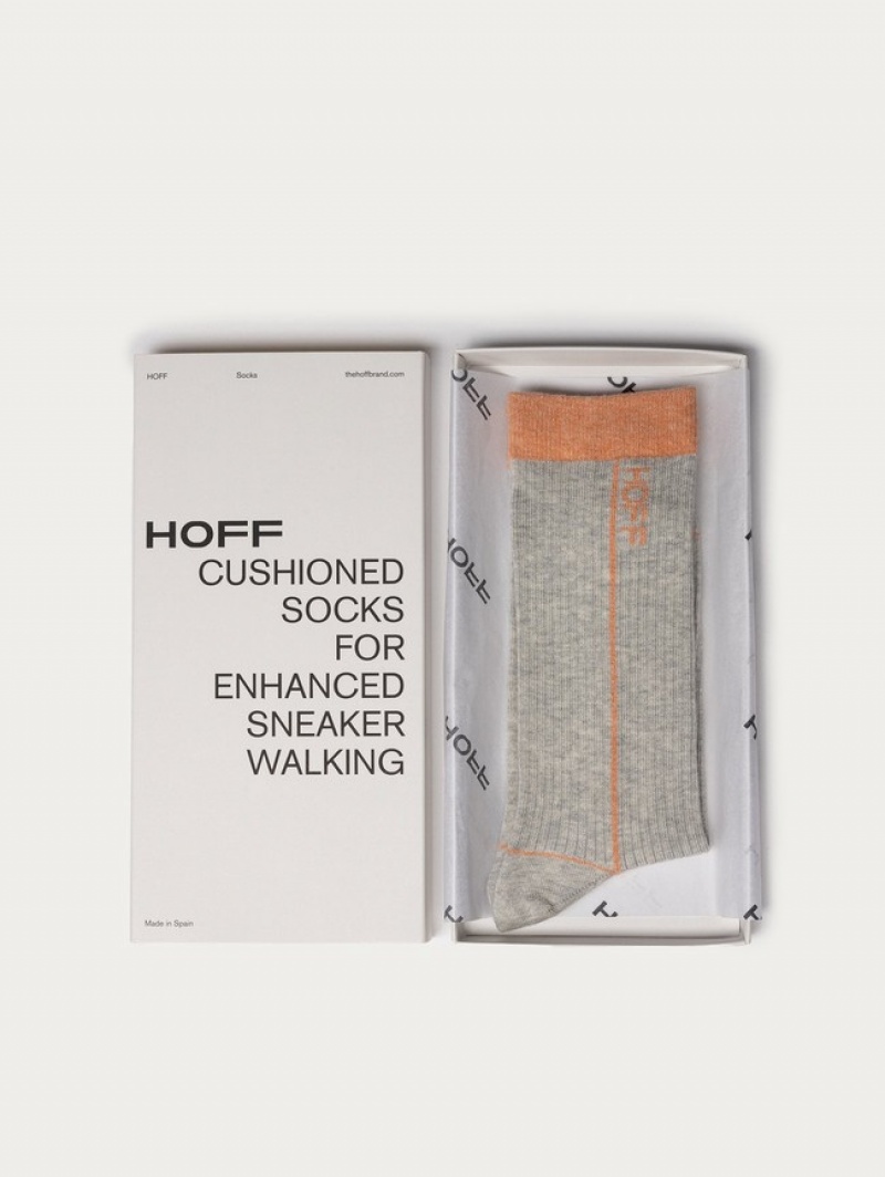 Hoff Stripe Sokker Dame Grå | 78230-SJKE