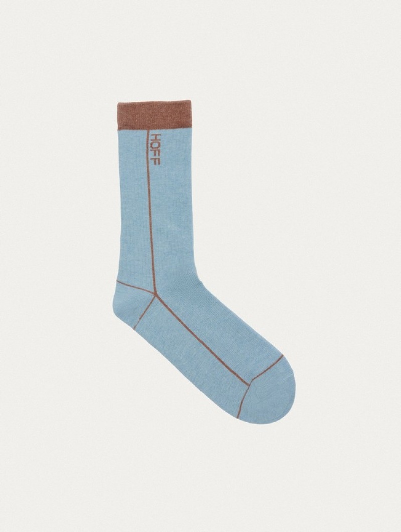 Hoff Stripe Sokker Herre Blå | 68715-FPRS