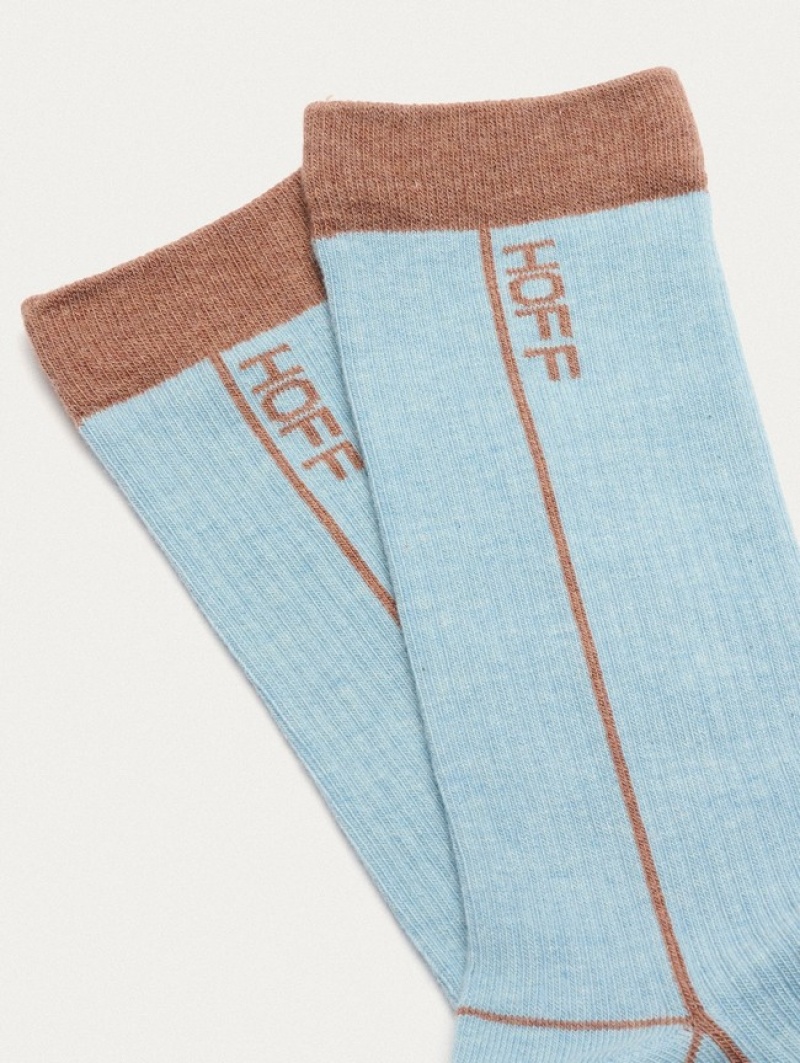 Hoff Stripe Sokker Herre Blå | 68715-FPRS