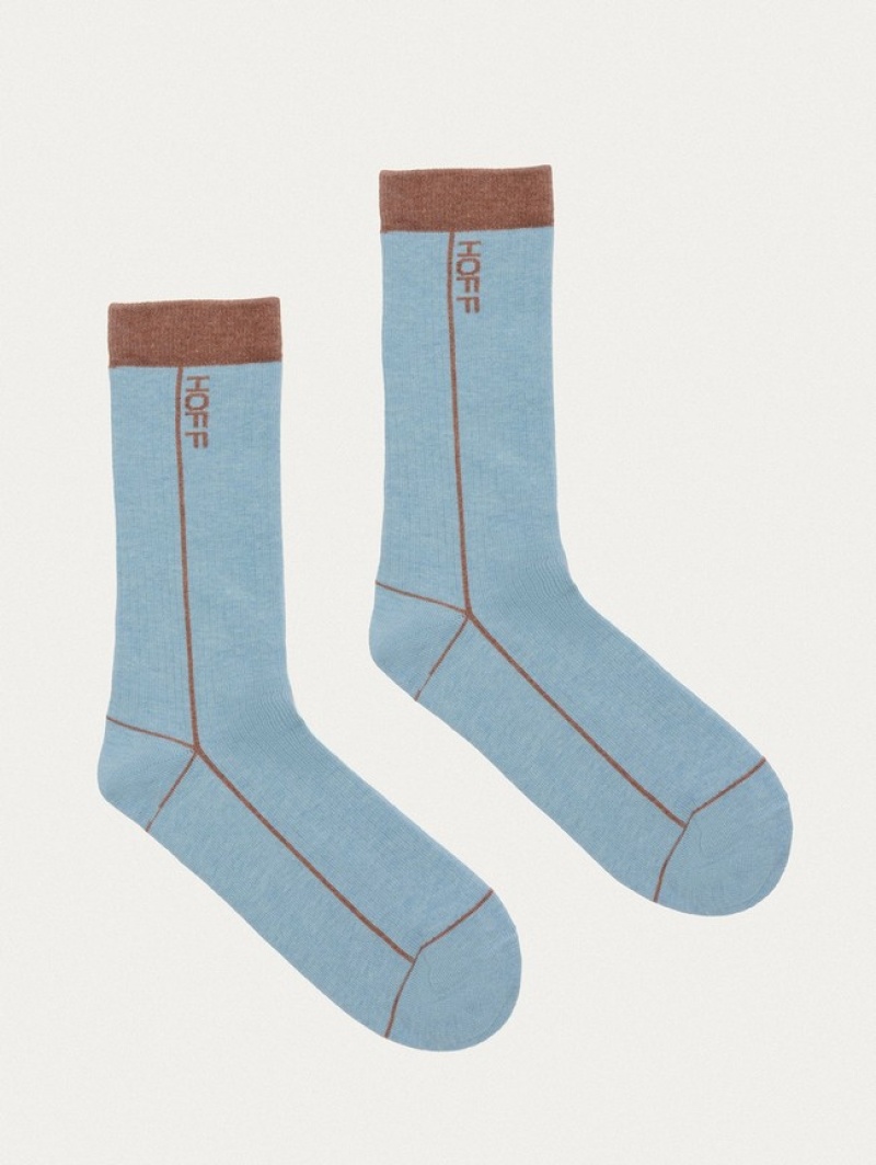 Hoff Stripe Sokker Herre Blå | 68715-FPRS
